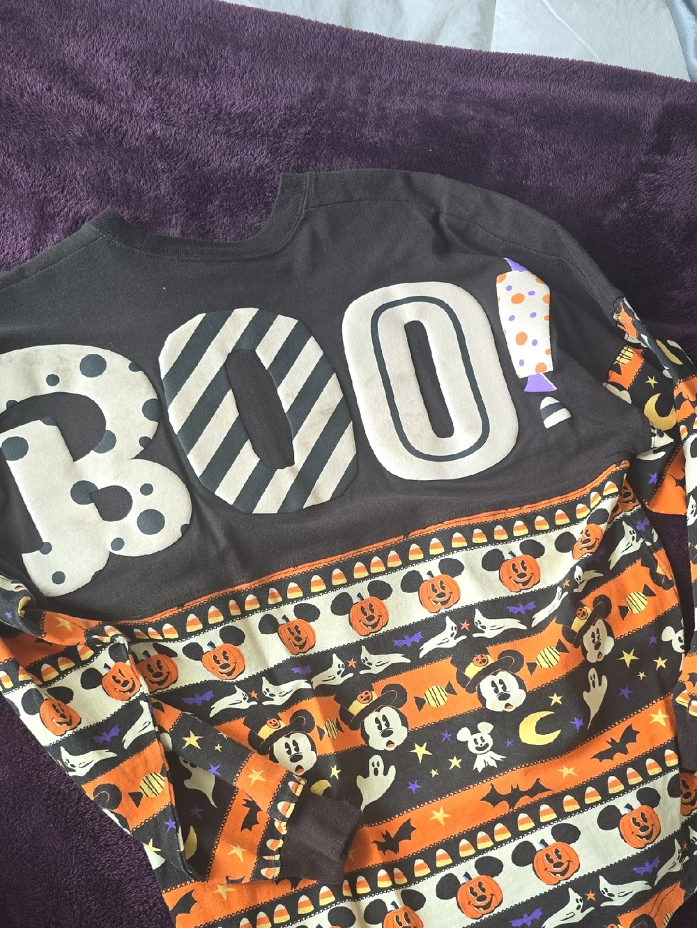 Disney Kids Halloween 'BOO!' Sweatshirt - Black, Orange, White, Purple